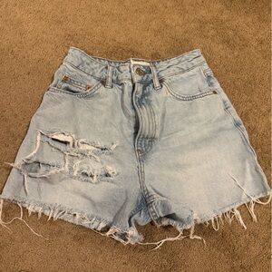 TopShop Distressed Denim Shorts